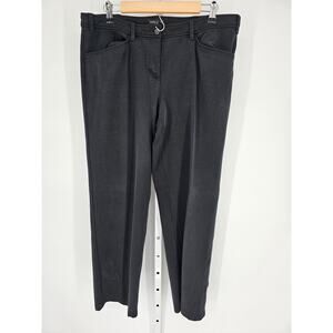 Eileen Fisher Women's Black Button Closer Mid Rise Belt Loop Dress Pant Size L